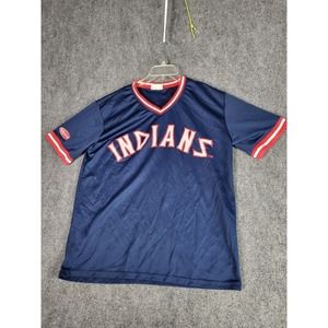 Vintage Cleveland Indians Sugardale Stadium Promo Baseball Jersey‎ Men XL Blue
